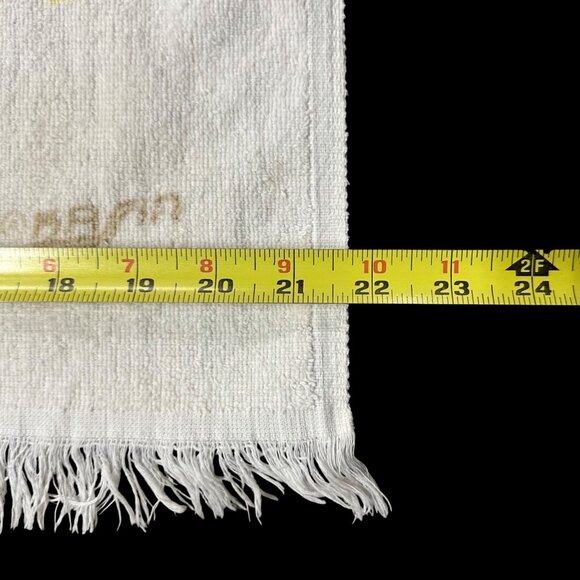 Vintage Floral Bath Towel Washcloth Set 1970s Dundee USA Yellow Orange Flowers - Picture 7 of 10